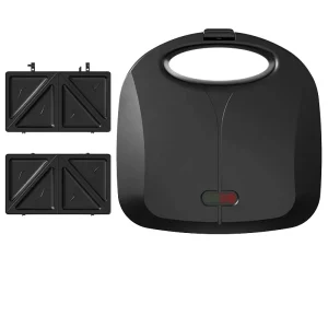 2 in 1 Non Stick Stainless Steel Sandwich Maker Electric Bakeware Square Cake Pan with 2 Sided Mold for Household Use
