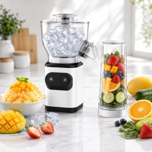 2 in 1 Rechargeable Shaved Ice Blender Portable Cordless Ice Crusher 500ml Juicer Cup