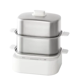 2-tier Stainless Steel Electric Food Steamer Egg Steamer Multifunctional Food Steamer for Eggs Vegetables