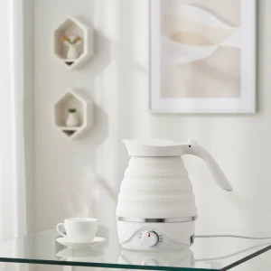 2.0L Silicone Foldable Electric Kettle Leak Proof Automatic Power Off Quick Boiling for Household Travel Outdoor Hotel Use
