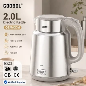 2.0L Stainless Steel Cordless Electric Kettle Keep Warm Fast Boiling Custom Logo OEM ODM Manufacturer