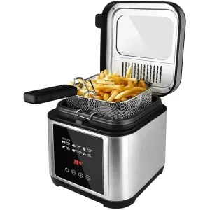 2.5L Electric Deep Fryer with Digital Control App-Controlled Overheat Protection and Non-Stick Surface for Household Use