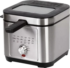2.5L Electric Stainless Steel Square Deep Fryer Overheat Protection Non Stick ETFE Surface Easy Clean for Household Use