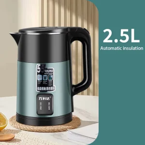 2.5L Large Capacity Electric Kettle with Double layer Insulation and Anti Scalding Design Suitable for Home kitchen Use