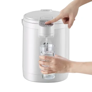 2.8 Litres White Mini Electric Thermo Pot Re-boil Function Multi-Temperature Control for Hotel Household Car Use