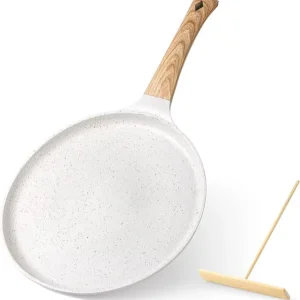 20 24 28CM Nonstick Crepe Pan Aluminum Alloy Flat Skillet Griddle Non Stick Pancake Pan with Wood Handle