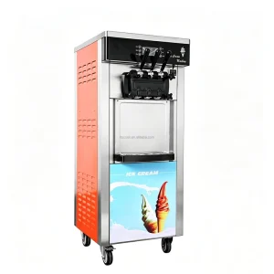 20-28L/H Commercial Vertical Soft Serve Ice Cream Maker with Stainless Steel Automatic Frozen Yogurt & Fruit/Milk/Water Options