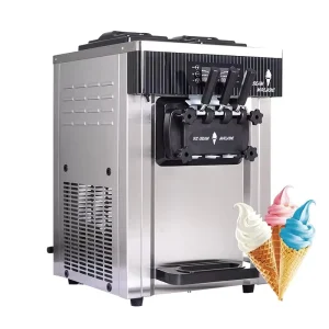 20-28L/h 3 Flavor Soft Ice Cream Maker Machine Commercial Stainless Steel Energy Star Certified Milk & Water Compatible