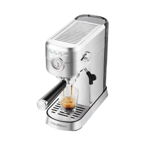 20 Bar Compact Espresso Machine Stainless Steel Electric Steam Milk Frother 34oz Removable Coffee Maker Household