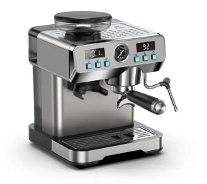 20 Bar Electric Semi Automatic Stainless Steel Espresso Coffee Maker with Grinder for Home Hotels Commercial & Outdoor Use