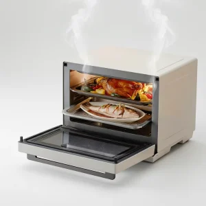 2000W LED Digital Touchscreen Air Fryer Oven 32L Stainless Steel Metal Oil Free Bake Household Chicken Steak Pizza