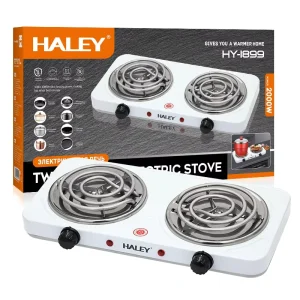 2000W Temperature Control 2-Burner Spiral Electric Hot Plate Metal Housing for Household and Outdoor Cooking