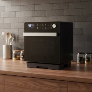20L Electric Oven Air Fryer Pure Steam Multi Control Panel Bake Toast Warm Functions Stainless Steel Household Outdoor