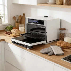 20L Electric Steam Air Fryer Oven with Digital Control Square Shape Stainless Steel Inner Cavity for Hotels