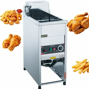 20L Floor Standing Electric Commercial Stainless Steel Deep Fryer with Cold Zone 5000W IPX3 Waterproof 220V