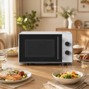 20L Microwave Oven Black White Electric Desktop Kitchen Appliance Fast Heating Energy Efficient