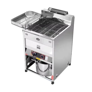 20L Tabletop Single Tank Deep Fryer Machine with Electric and Gas Heating for Commercial Food Frying