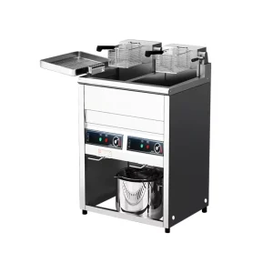 20L+20L Commercial Double Tank Electric Deep Fryer Chips Machine Potato Industrial Oil Fryer