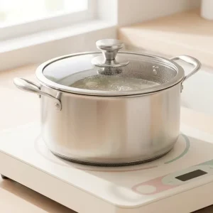 20cm 304 Stainless Steel Soup Pot 3-Ply Clad Induction Cookware Honeycomb Nonstick Coating Large Capacity Kitchenware Dishwasher