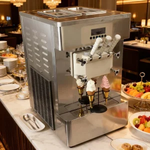 2+1 Mixed Flavor Maquinas Helado Suave 30L/h Air Pump Mcflurry Soft Ice Cream Machine Frozen Yogurt Maker ETL CE