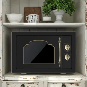 21L Retro Style Electric Stainless Steel Built-In Microwave Oven Household Use with Grill Function OEM 20L Black Kitchen Oven