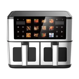 2200W 8L 10L Double Basket Stainless Steel Touch Screen Air Fryer 12 Menu Double Pot Air Fryer Oven