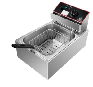 220V 10L Stainless Steel KFC Style Electric Deep Fryer Commercial Frying Pot Suitable for Hotels & Restaurants
