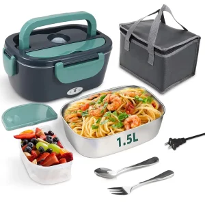 220V 110V Electric Lunch Box 40W Heating Food Warmer Heater 1.5L Capacity Portable Heated Lunch Boxes for Adults