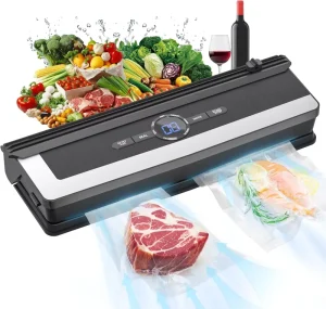 220V 110V Vacuum Sealer Packaging Machine Vacuum Bags Household Black Food Vacuum Sealer with Free 5pcs Electric Stand Table