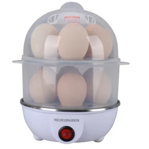 220V 350W Double Layer Stainless Steel Plastic Electric Egg Cooker Food Steamer