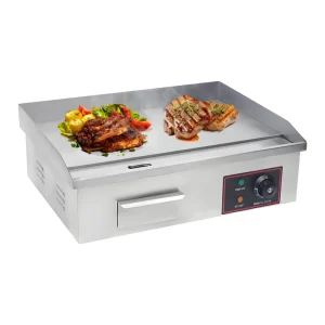 220V Commercial Electric Griddle Electric Countertop Flat Top Griddle Restaurant Grill 3000W Stainless Steel Electric Griddle