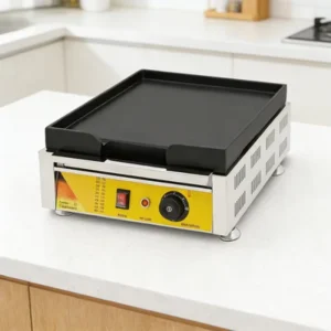 220V Commercial Electric Griddle & Flat Plate Grill with Stainless Steel for Burgers Eggs & Breakfast Items