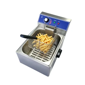 220V Commercial Electric Stainless Steel 6L Deep Fryer French Fries Fried Chicken Suitable for Restaurant Snack Equipment