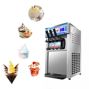 220V Commercial High Productivity Yogurt Soft Ice Cream Maker Multifunctional 3 Flavor Machine for Dessert Restaurant Milk