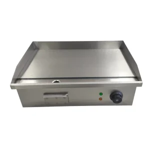 220V Commercial Stainless Steel Electric Grill Griddle Pan Countertop Burger BBQ Grills with 3KW Hot Plate