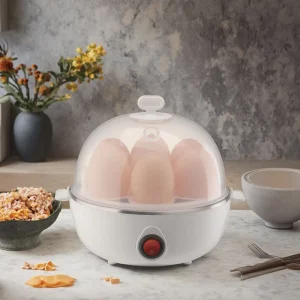 220V Electric Automatic Plastic Food Steamer Household Use Rapid Egg Cooker with 6-7 Egg Capacity