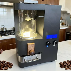 220V Electric Hot Air Coffee Bean Roaster Uniform Wind Heated Portable Roasting Bean Baking Machine Home Use
