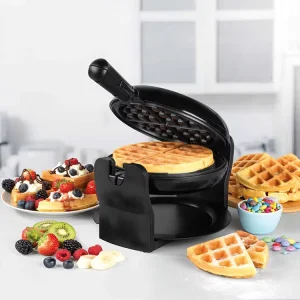 220V Electric Mini Non Stick Waffle Maker Household Rotating Flip Waffle Making Machine 22878 Model