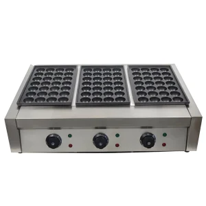 220V Plugless 3 Plates Takoyaki Maker Automatic Electric Takoyaki Snack Machines Fish Ball Barbecue Oven