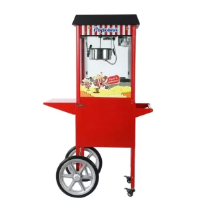220V Popcorn Maker Big Electric Automatic Vending Popcorn Machine With Cart