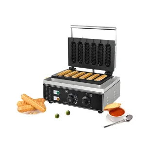 220V Stainless Steel Commercial Electric Crispy Muffin Corn Hot Dog Waffle Maker Machine Milk Crisp Stick Shapes Waffle Maker