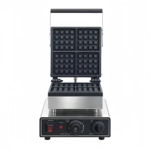 220V Stainless Steel Commercial Waffle Maker Non Stick Coating Heating Waffle Machine with Timer for Ice Cream Restaurants