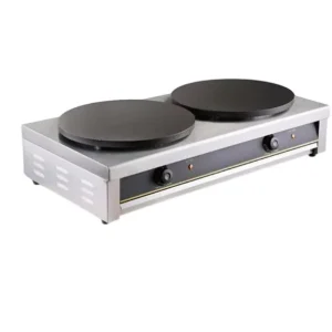 220V Stainless Steel Crepe Maker Machine 400mm Diameter Adjustable Temperature Plate 6000W Power for Commercial Use