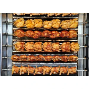 220V Vertical Chicken Rotisserie 3 Rods Rotating Oven for Chickens