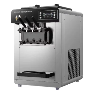 220v Commercial Stainless Steel 3 Flavor Soft Ice Cream Maker Machine for Restaurant Tabletop Ice Making Machine