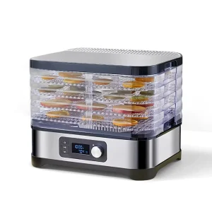 230W Stainless Steel Food Dehydrator 5 Trays Fruit Vegetable Dryer Machine Beef Jerky Maker for Home Kitchen Use