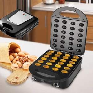 24 Holes Nonstick Coating Nuts Walnut Shape Waffle Maker Machine Cake for Breakfast Snacks