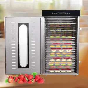 24 Tray Industrial Domestic Fruit Dehydrator Drying Machine Stainless Steel 2000W 130L Capacity 110/220/240V Easy Operate