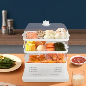 24L 3 Layer Electric Food Steamer for Home Kitchen and Restaurants