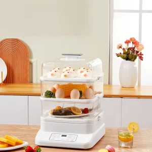 24L Plastic Multifunctional Household Smart Three Layer Electric Food Steamers